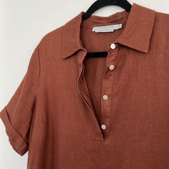 Short sleeves linen dress - Picture 3 of 8